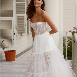 MillaNova White Strapless Sweetheart Wedding Gown - Perfect 2nd Reception Dress